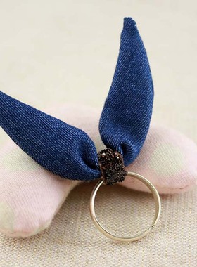 koe原创设计风手工兔子耳朵戒指