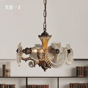 全美一丁法式 中古客厅餐厅楼梯黄铜玄关灯 复古vintage卧室灯美式
