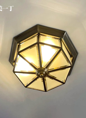 全美一丁美式全铜灯具阳台过道走廊灯厨房卫生间玄关灯吸顶灯