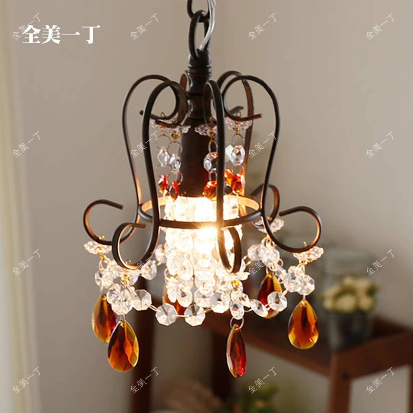 全美一丁法式水晶灯阳台床头