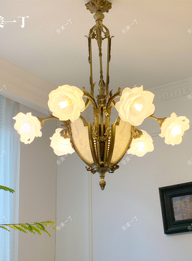 全美一丁法式古董花朵高级氛围感复古维多利亚风中古卧室客厅吊灯