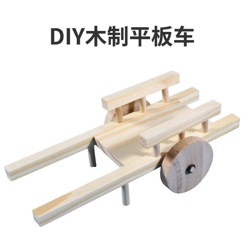 木制平板车拉车农用工具车模型图片