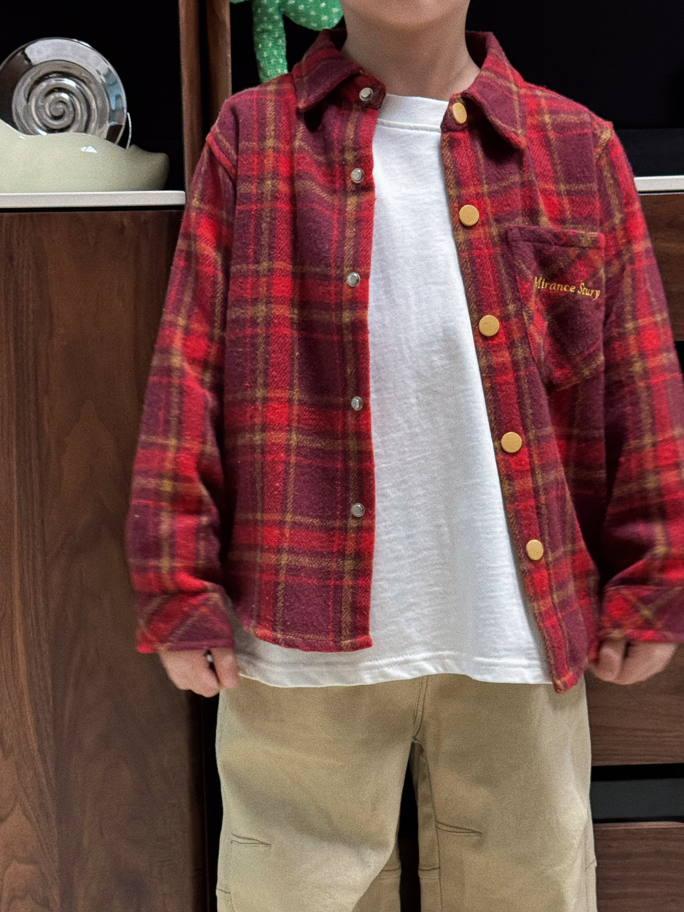 儿童红格子磨毛衬衫男女童显白百搭洋气长袖衬衣不起球上衣潮0128,童装/婴儿装/亲子装,衬衫,淘宝优惠券,粉丝福利购,淘宝优惠卷