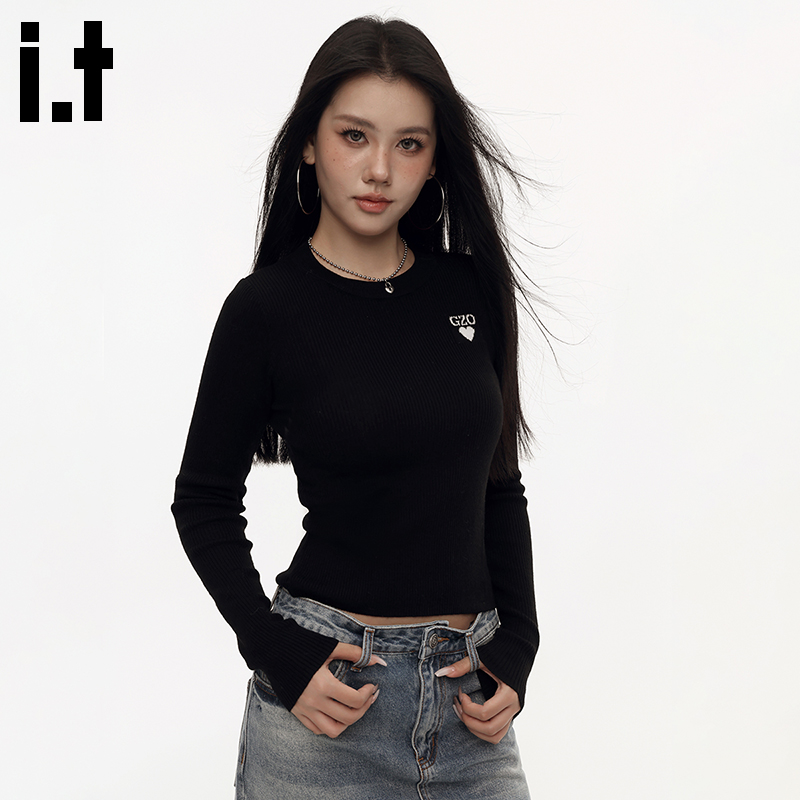 GROUNDZERO初秋小众显瘦街头辣妹性感基础气质长袖毛衣针织衫女