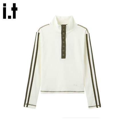 i.t GROUNDZERO修身型套头高领百搭撞色内搭长袖T恤打底针织衫