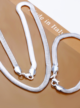 首饰套装镀银扁平蛇骨链女饰品