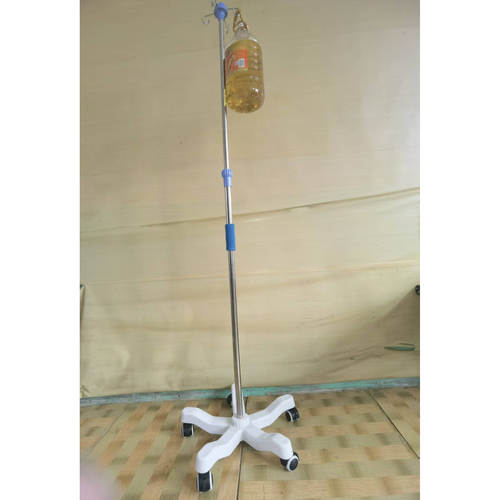 不锈钢可调高度移动万向轮输液架