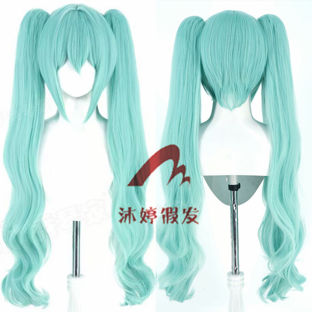 沐婷 初音 堂吉诃德联动cos假发 水色系假发miku绿色