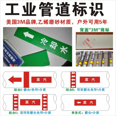 背胶管道标识背胶空气危险化学品