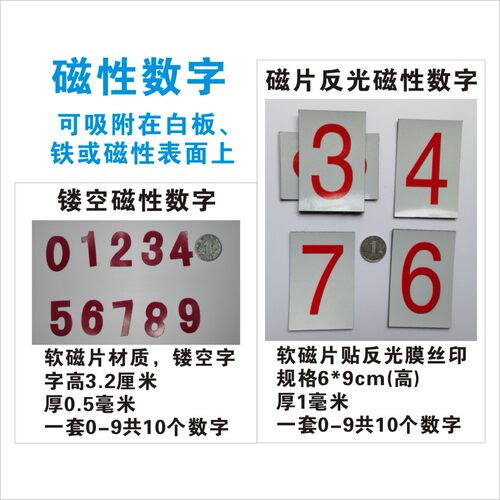 磁性镂空吸附数字贴现货