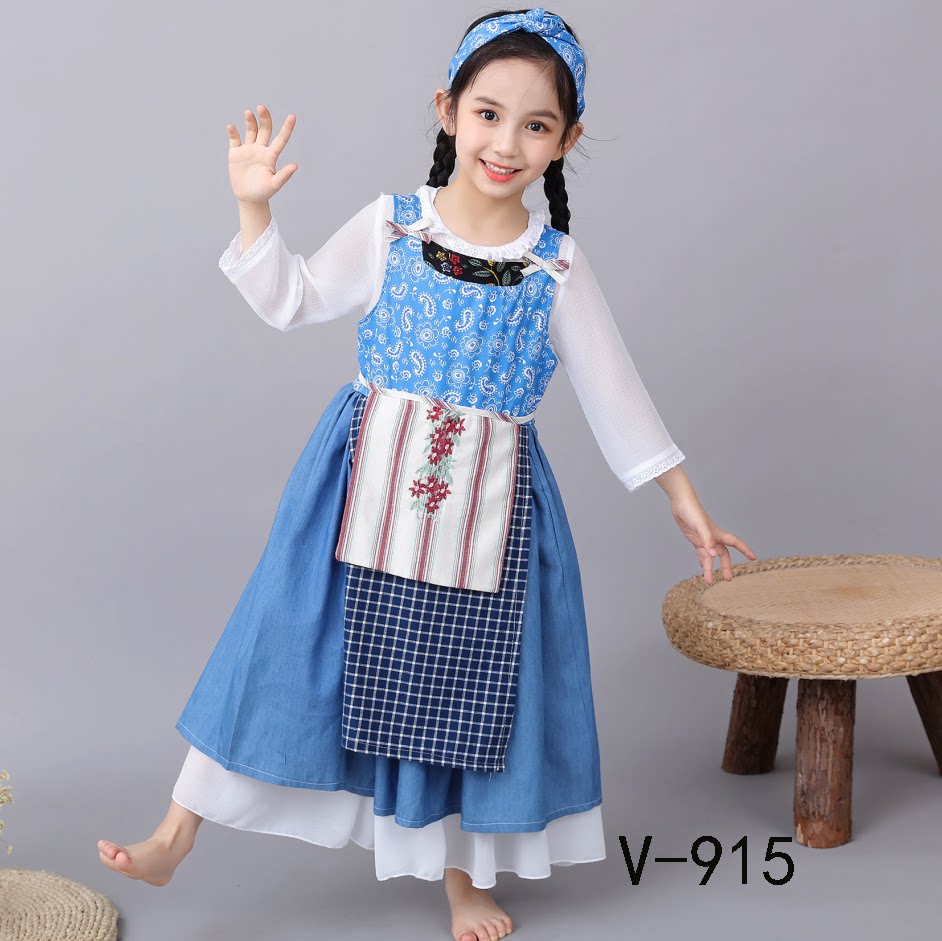 展会新款儿童摄影服装影楼6-7岁女孩拍照写真衣服灰姑娘演出服饰