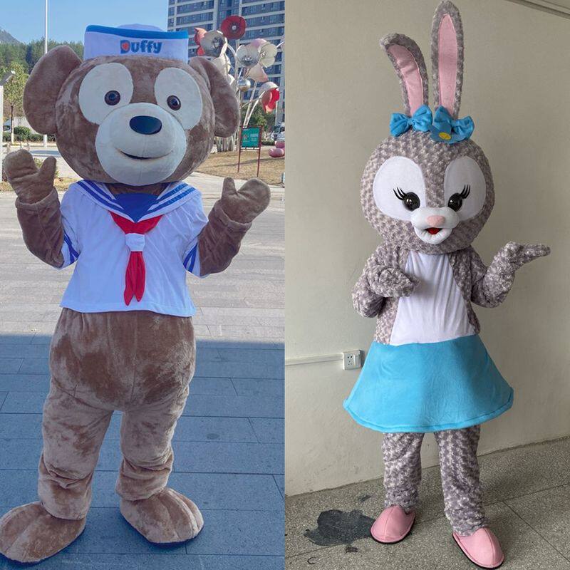 迪士尼达菲熊人偶服装卡通人物行走星黛露玩偶服人穿达菲熊传单服