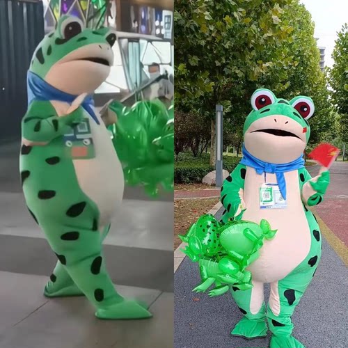 青蛙人偶服装人穿行走气模