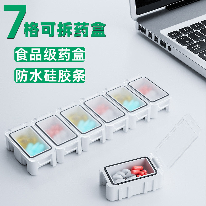 新型食品级药盒一周七天便携分装图片