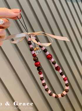 Grip Grace复古简约串珠手机链条ccd相机挂饰手机壳挂绳学生饰品