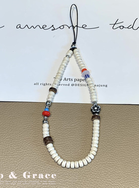 彩色串珠手机链挂件便携百搭手腕挂绳原创设计手机挂饰简约复古