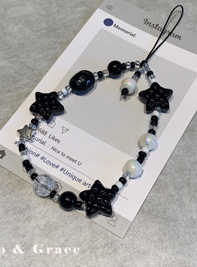 Grip Grace原创五角星串珠手机链手机挂绳ccd相机手腕绳挂链挂饰