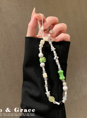 绿色小象挂绳ccd相机手绳diy手工串珠ins清新拍立得挂绳手机挂件