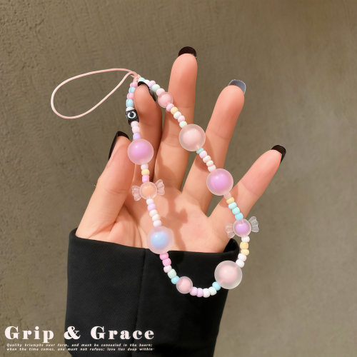 Grip Grace夏日彩色圆珠手机挂链ccd相机包包气质时尚新款挂链女