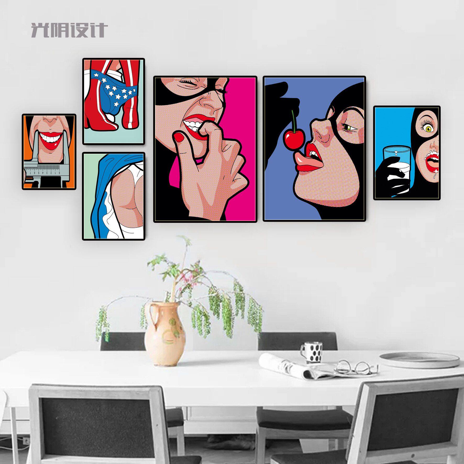 新品美式波普风女英雄秘密生活酒吧装饰画沙发背景墙客厅挂画
