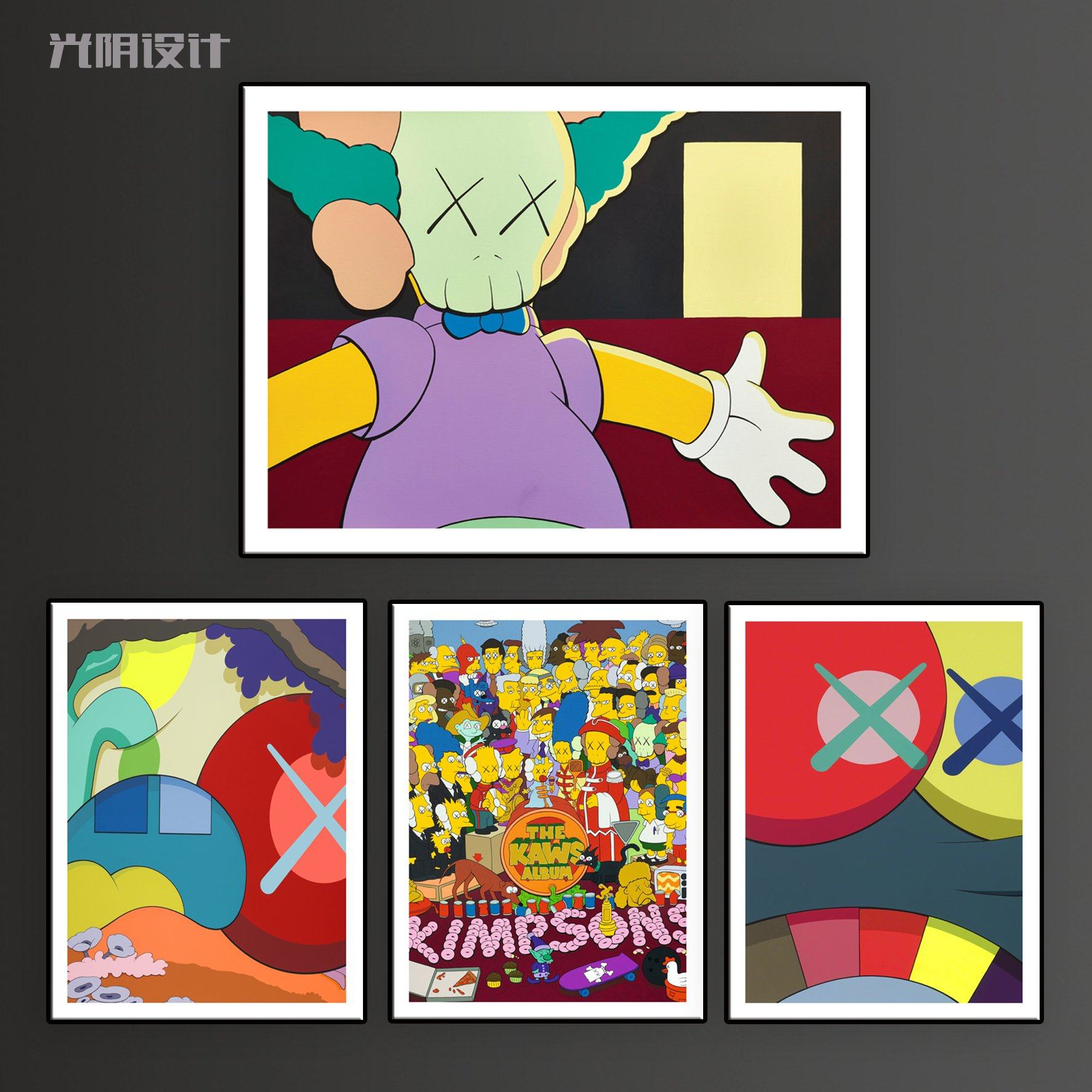 卡通芝麻街个性风墙壁画潮流潮牌