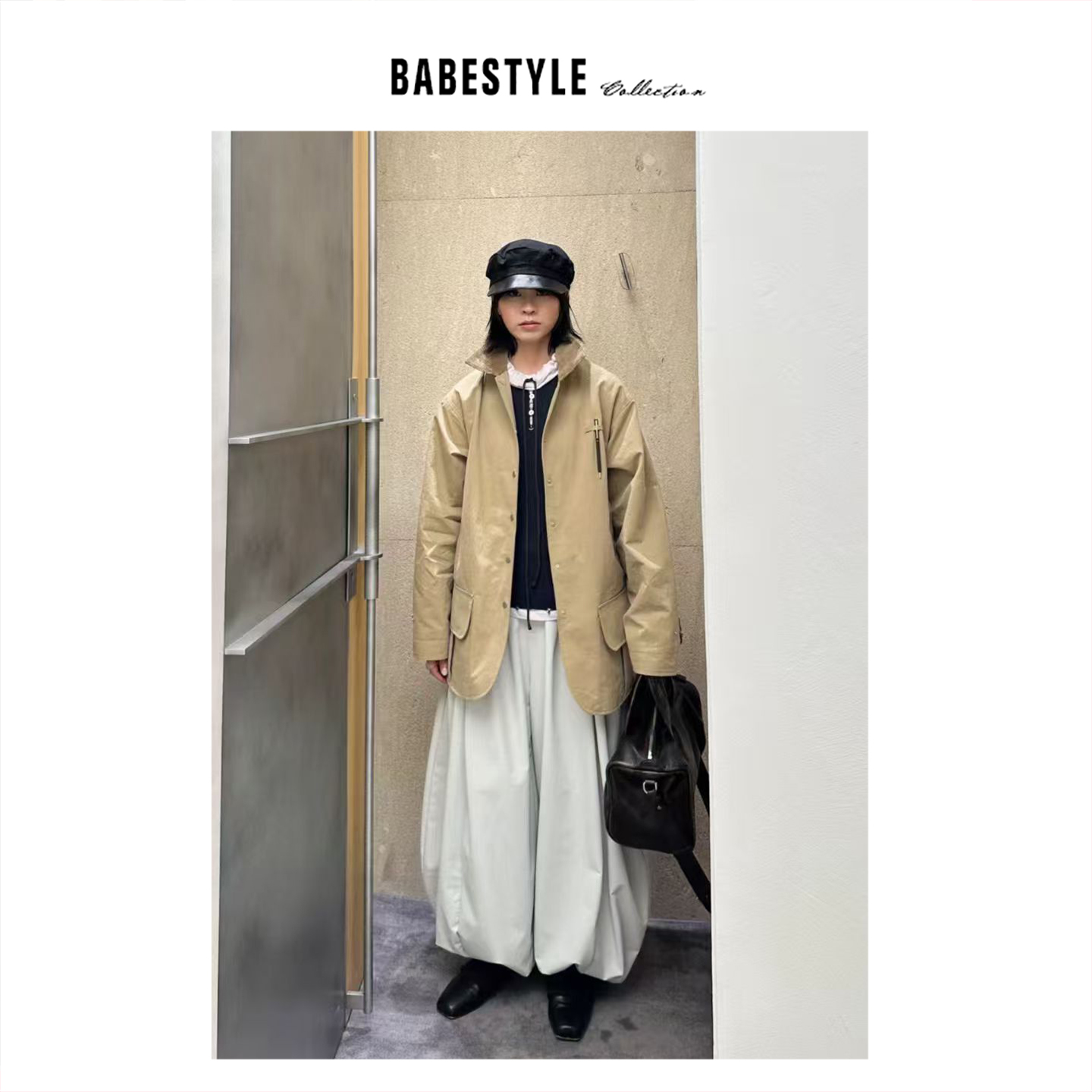 BABESTYLE |“巴黎女作家”法式高智感复古文艺气质工装外套夹克