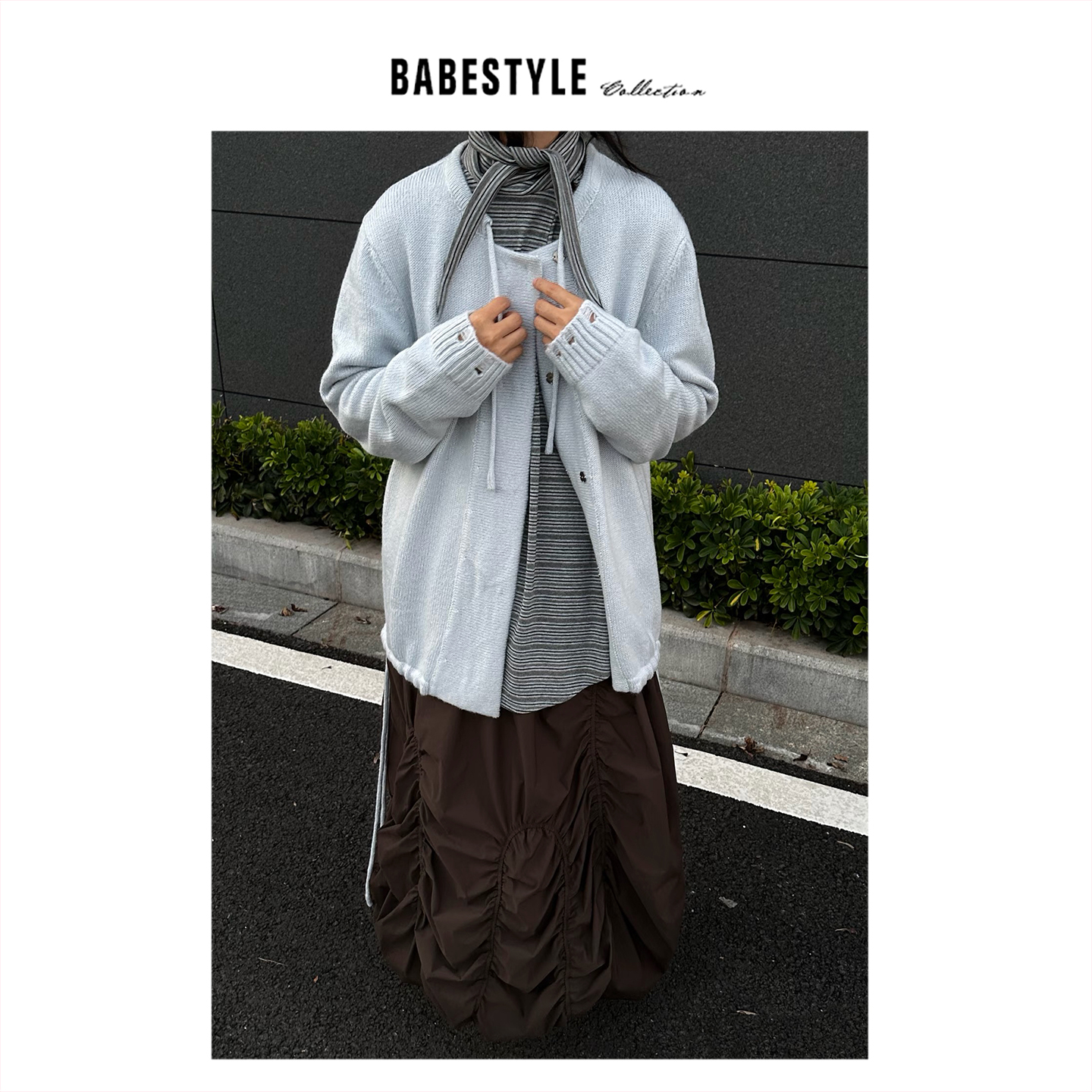 YANJIJIAN+慵懒简约+针织开衫