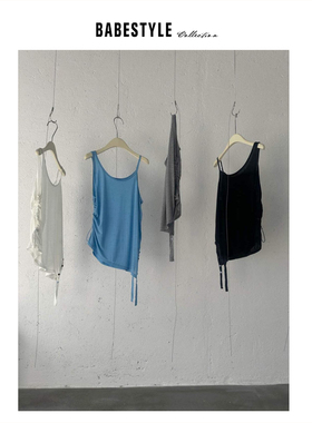 BABESTYLE |“夏日胶囊”首尔不对称抽绳纽扣飘带百搭背心吊带