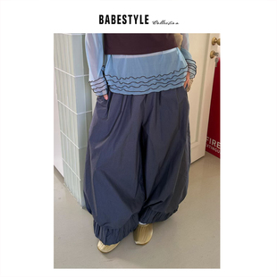 脚褶皱设计休闲裤 BABESTYLE 艺术家气质裤 日式 奇奇怪怪 YAN