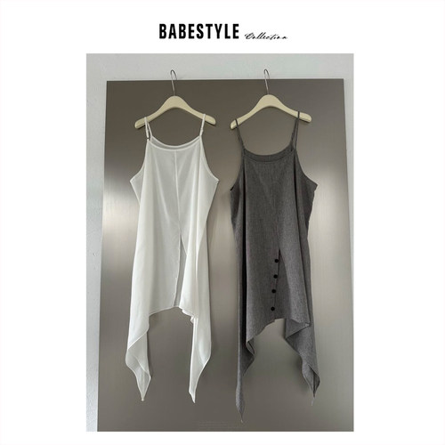 BABESTYLE |“淡人松弛感” YSS 首尔叠穿层次感不对称设计吊带