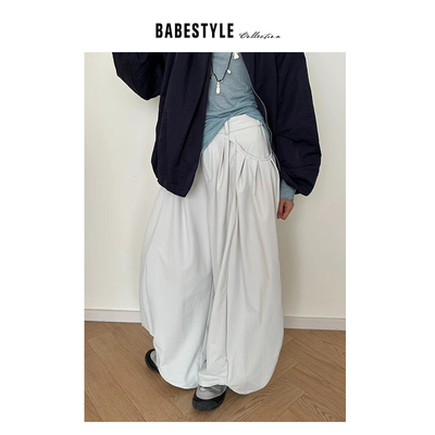 BABESTYLE | “1号气球裤”~小众设计多重压褶造型感伞兵裤休闲裤