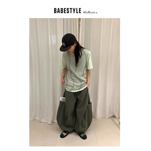 BABESTYLE |“夏日序曲” UNTime 首尔曲线双层纱拼接假两件套T