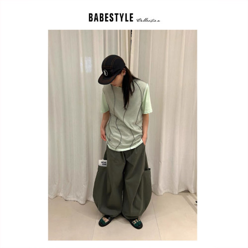 BABESTYLE |“夏日序曲” UNTime 首尔曲线双层纱拼接假两件套T