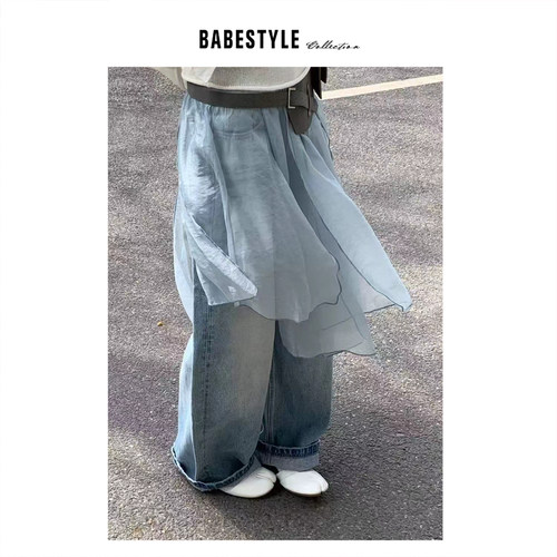 BABESTYLE |“水母” YAN 日式叠穿百搭多层次拼接纱纱屁帘半身裙