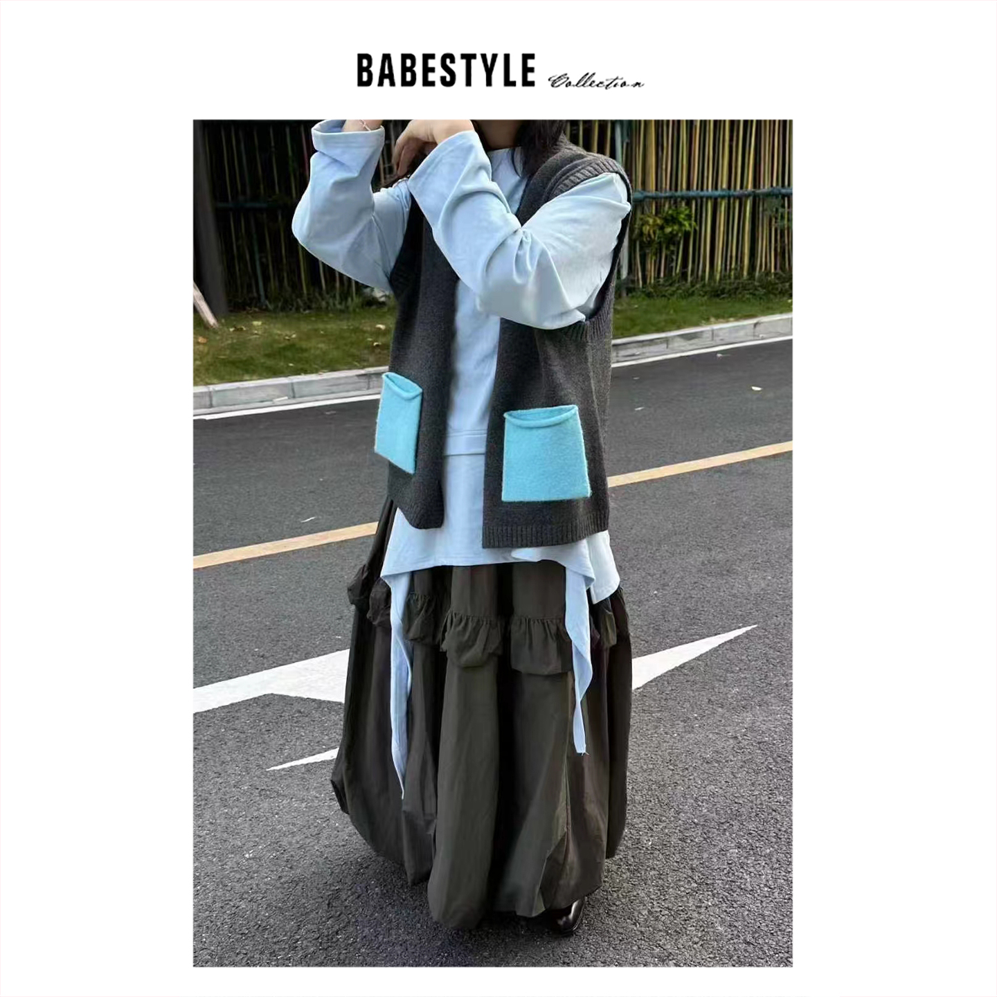 YANJIJIAN+撞色设计+针织马夹