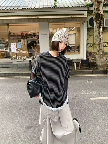 YANJJIAN+流苏小穗穗+短袖T