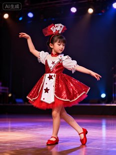 清仓现货女童独唱服演出服红歌朗诵表演服短款舞蹈公主裙女童礼服