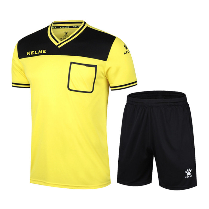 KELME Football Referee's Short Sleeve Set for Men's and Women's Professional Match Referee's Shirt Equipment K15Z221