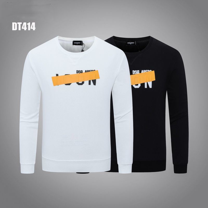 欧美潮牌DSQ秋冬新款男士卫衣套头修身休闲圆领印花潮牌时尚字母d