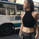 ins超火性感露肩挂脖吊带背心女夏 欧美街拍显瘦短款 露脐打底上衣