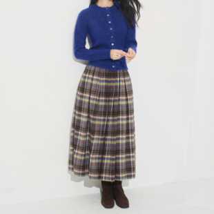 不会起静电羊毛汉麻百搭秋冬半身裙格子高品质可以穿很多年自留款