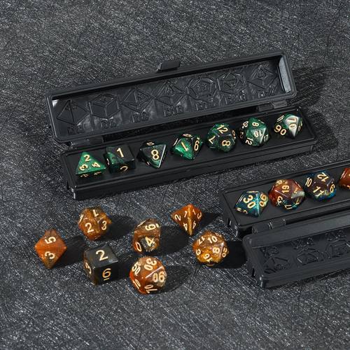 星光骰子盒装跑团coc多面10二十面龙桌游dnd4亚克力20面6数字色子