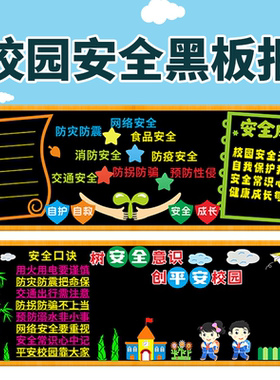 校园安全教育黑板报墙贴教室墙贴