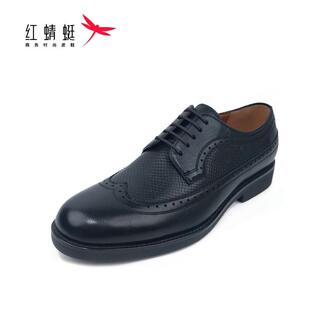 红蜻蜓男鞋秋款商务办公室正装皮鞋男士平底德比鞋结婚宴会新郎鞋