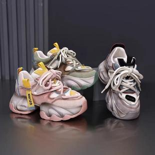 老爹鞋女款2025秋季新款真皮休闲鞋女厚底百搭运动鞋ins潮