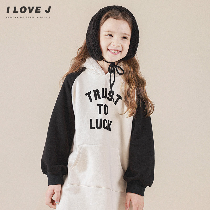 唯爱清仓童装Trust卫衣连衣裙加厚冬装保暖女童洋气裙子JUWOP02