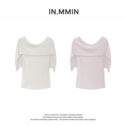 IN.MMIN 一字肩斗篷式披肩针织上衣女夏气质氛围感穿搭-zz1119