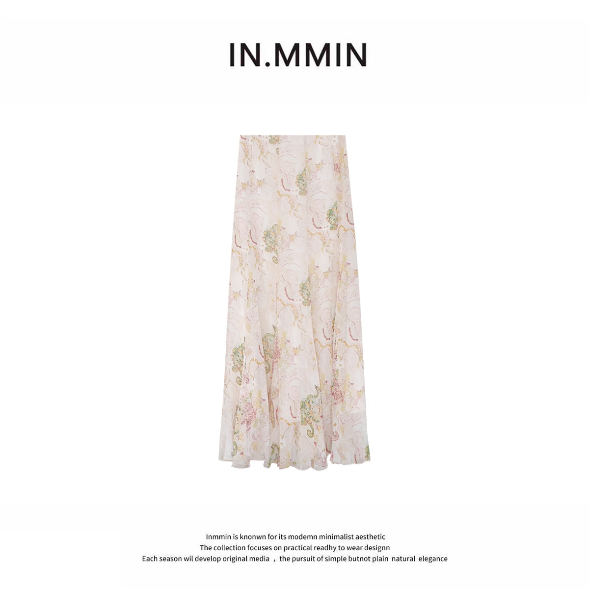 IN.MMIN 油画印花半身裙女2026夏季海边度假轻盈飘逸长裙-bq5231
