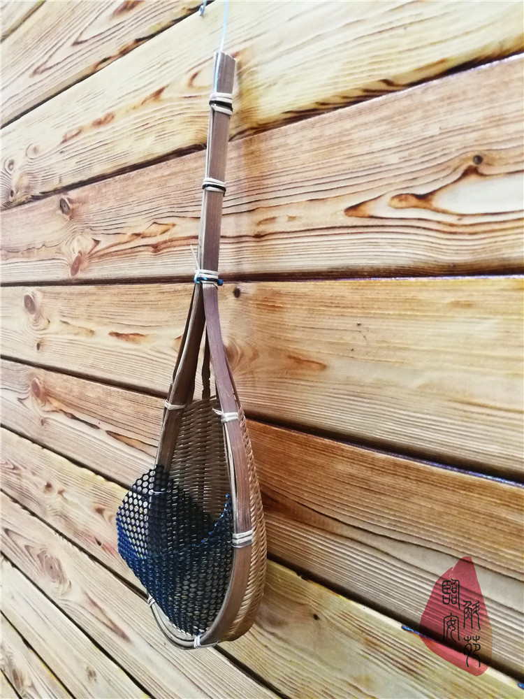 手工竹藤编壁挂竹兜 加固 石斛空气凤梨佛珠藤蔓垂吊篮 临安斛苑