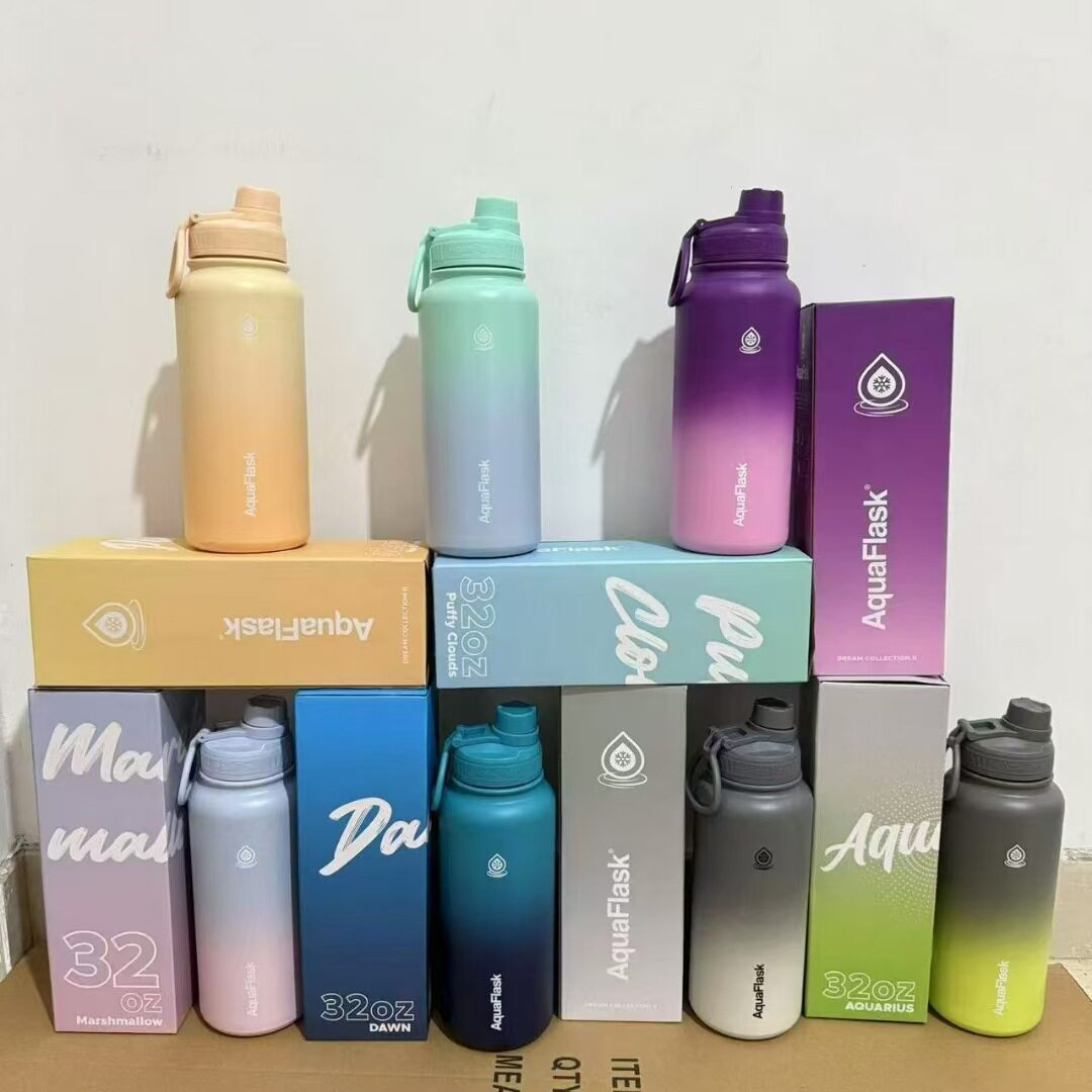 跨境Aquaflask不锈钢保温手提杯运动水壶大容量户外便携水杯美式